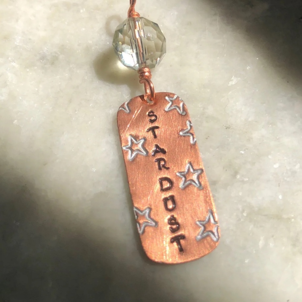 Stardust Handmade Copper stamped necklace